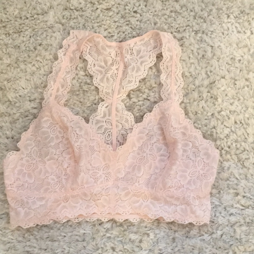 medium! pink! lace! bandeau/bra!